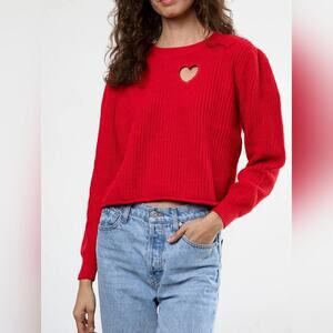 27 Miles Malibu Red Cashmere Blend Valentine Sweater Size X-Small